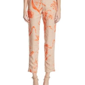 Johanna Ortiz Orange Floral Straight Leg Pants